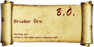 Bruder Örs névjegykártya